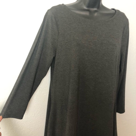 VISION 155 charcoal spandex swing tunic shirt Sz M - Picture 4 of 14